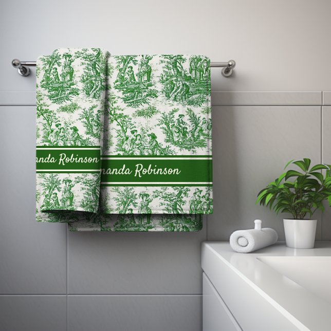 Vintage vert toile de jouy imprimé (Créateur téléchargé)