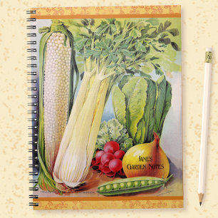 Vintage Vetable Art Carnet de jardin personnalisé