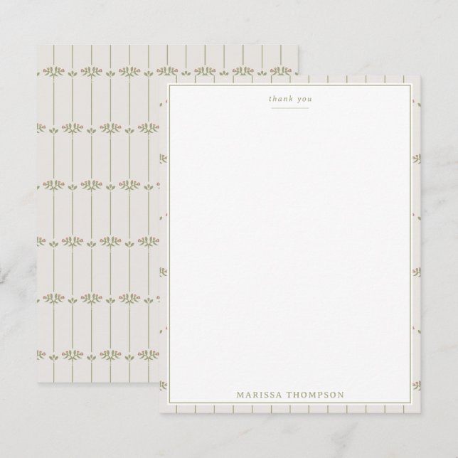 Vintage Victorian Botanical Lines Traditional (Devant / Derrière)