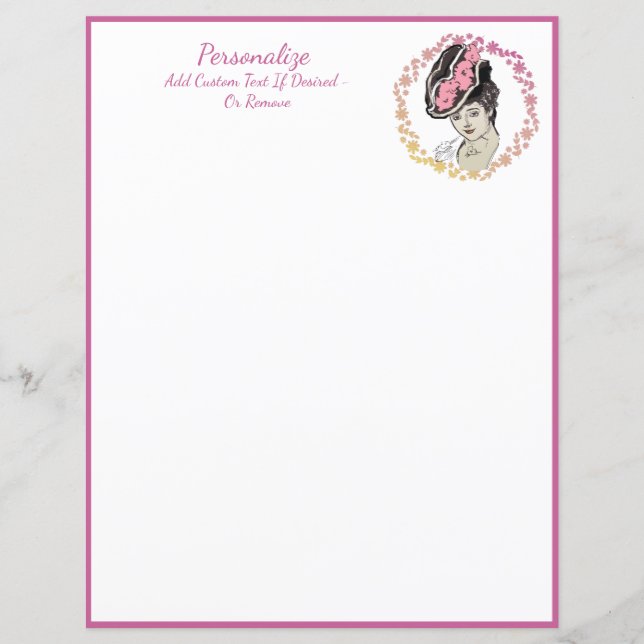 Vintage Victorian Lady Feminine Flower Casquette (Devant)