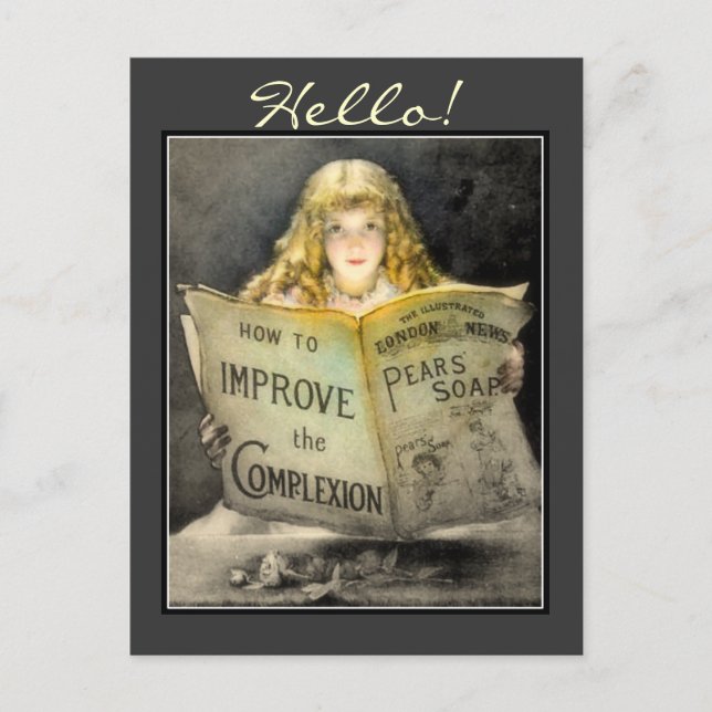 Vintage Victorian Pears Soap Advert Carte Postale (Devant)