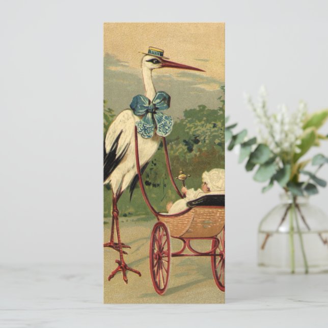 Vintage Victorian Stork and Baby Carrie (Debout devant)