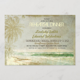 vintage vieille plage répétition dîner invitations