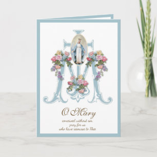 Vintage Vierge Marie Carte religieuse des mères