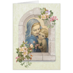 Vintage Vierge Marie Jésus Religieux