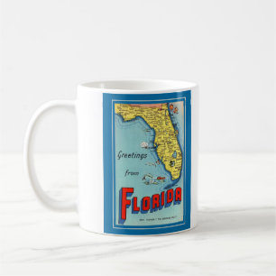 Vintage Vieux Floride Carte postale Mug