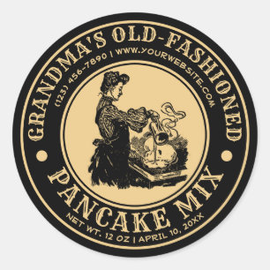 Vintage vieux mode Pancake Mix Étiquette Modèle