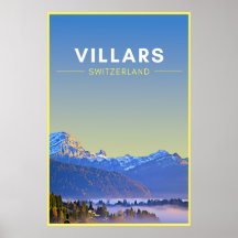 Vintage Villars Suisse poster Art