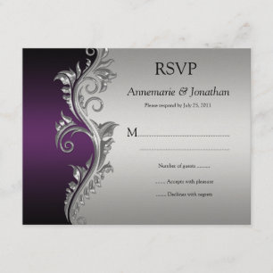 Vintage violet noir et argent Ornelées RSVP