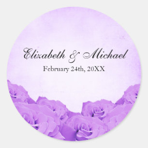 Vintage violet Rose mariage Faveur Étiquette