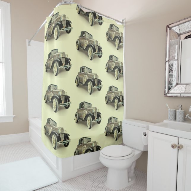 Vintage Voiture Douche Rideau (En situation)