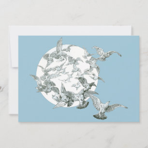 Vintage volée d'oiseaux Art Nouveau avec Pleine lu