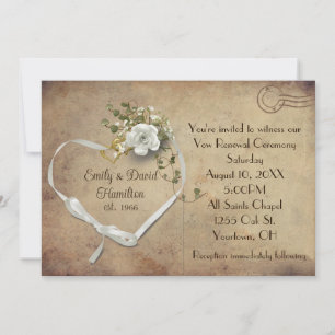 Vintage Vow Renouvellement Mariage Inviter Carte P