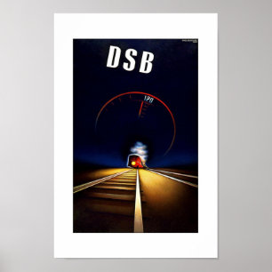 Vintage voyage affiche DSB