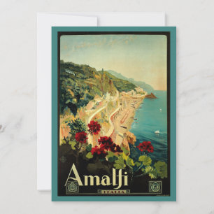 Vintage voyage, Amalfi Coast Beach Invitation