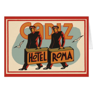 Vintage voyage Bellhops Hotel Roma, Cadiz, Espagne