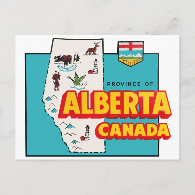 Vintage voyage de carte Alberta (Devant)