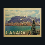 Vintage voyage de carte postale Canada<br><div class="desc">Design canadien de style Vintage voyage avec une scène du lac du parc national Jasper.</div>