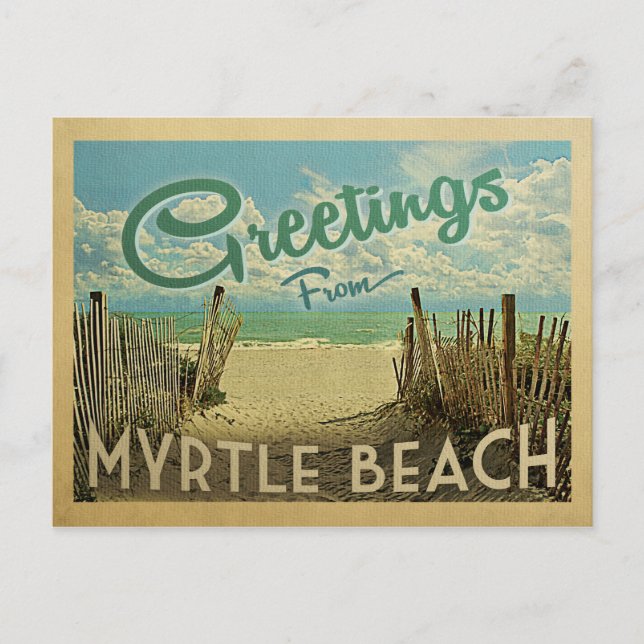Vintage voyage de carte postale de Myrtle Beach (Devant)