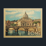 Vintage voyage de carte postale Rome Italie<br><div class="desc">Rome Italie design de style Vintage voyage avec la basilique Saint-Pierre.</div>