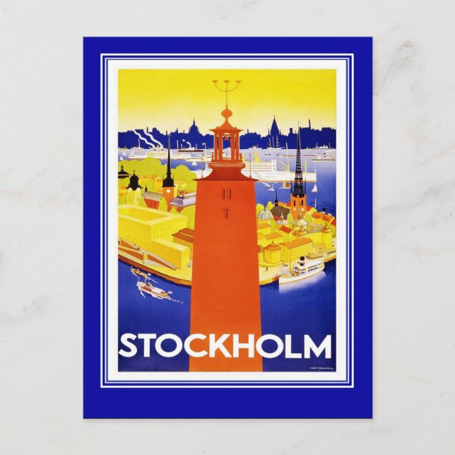 Vintage voyage de carte postale Stockholm (Devant)