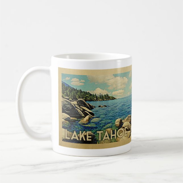 Vintage voyage de la Mug de café du lac Tahoe (Gauche)