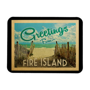 Vintage voyage de plage de Fire Island Magnet