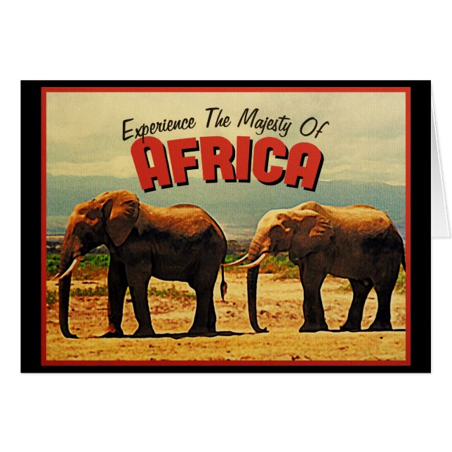 Vintage voyage des éléphants d'Afrique (Devant horizontal)