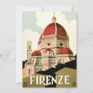 Vintage voyage, Florence Italie Église Invitation