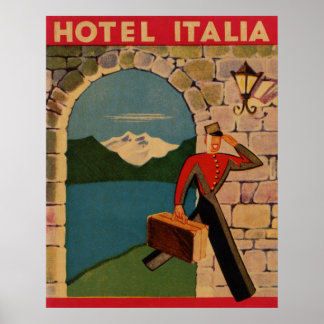 Vintage voyage - Hotel Italia Poster