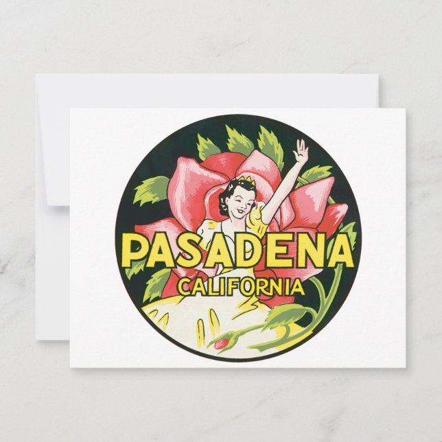 Vintage voyage, Pasadena Californie, Dame et Rose (Devant)