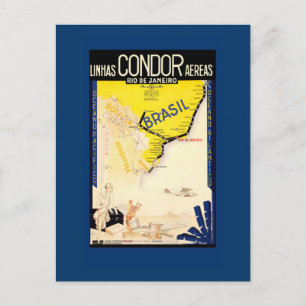 Vintage voyage Poster Brasil sur cartes, cartes po
