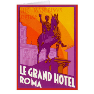 Vintage voyage, Statue Le Grand Hotel Roma, Italie