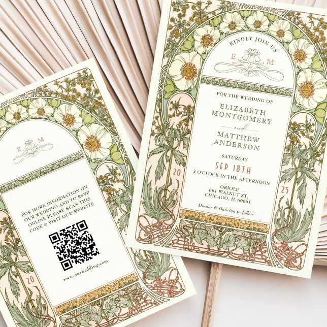 Vintage Wedding Invitations Art Nouveau par Mucha (Créateur téléchargé)