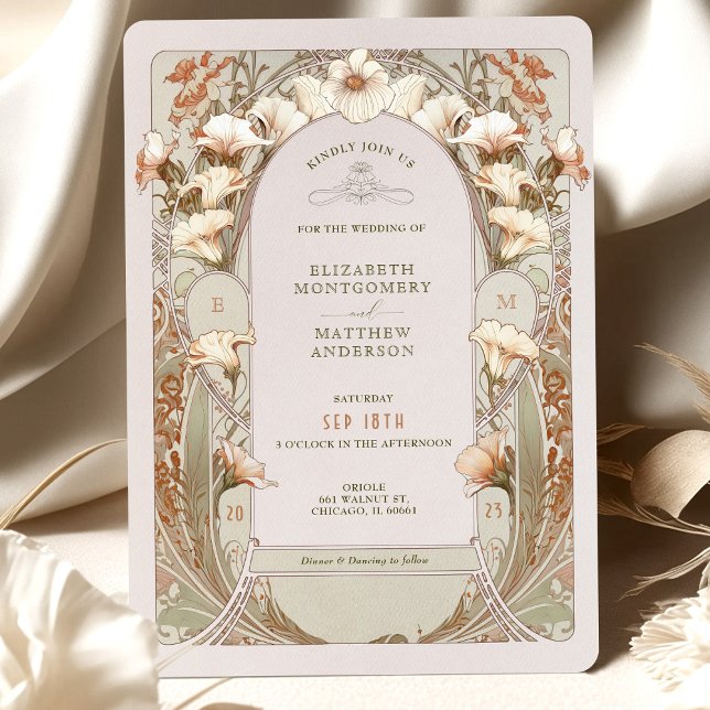 Vintage Wedding Invitations Art Nouveau par Mucha (Créateur téléchargé)