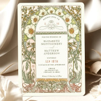 Vintage Wedding Invitations Art Nouveau par Mucha