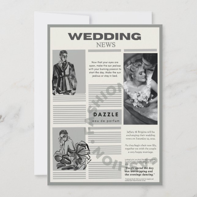 Vintage Wedding journal Invitation (Dos)