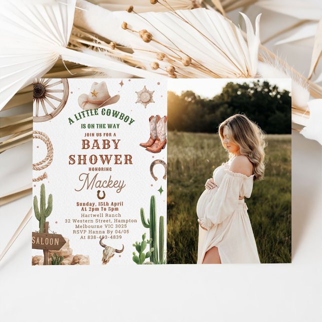Vintage Western Cowboy Baby shower Invitation  (Créateur téléchargé)