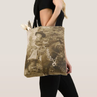Vintage Western Cowgirl Kid On Horse Sac fourre-to