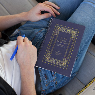 Vintage Whimsical Elegant Gold & Blue Book Cover