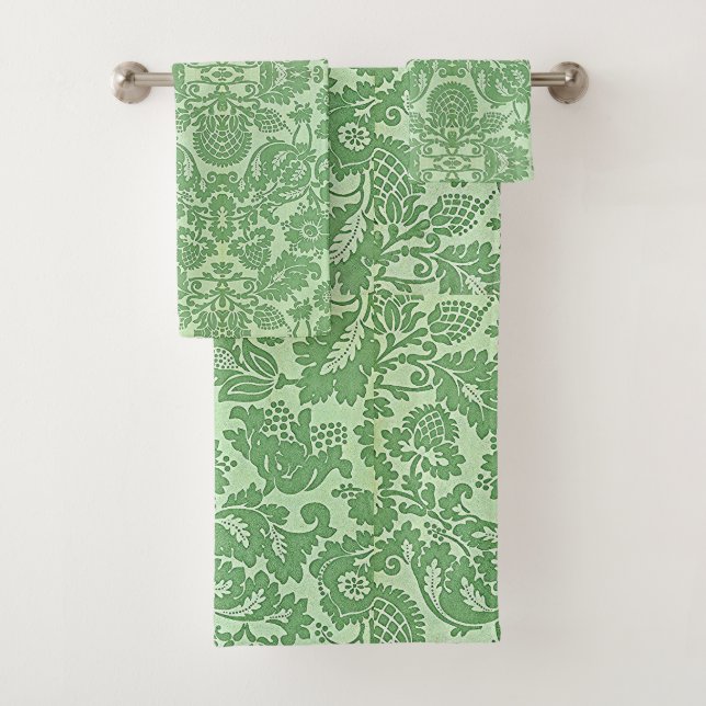 Vintage William Morris Floral Motif Vert (En situation)
