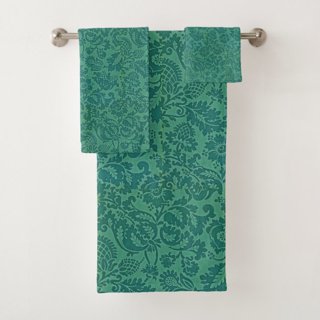 Vintage William Morris Floral Motif Vert (En situation)