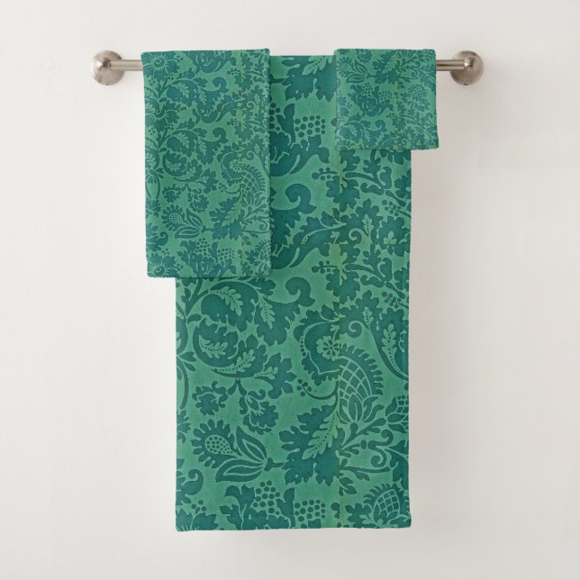Vintage William Morris Floral Motif Vert (En situation)