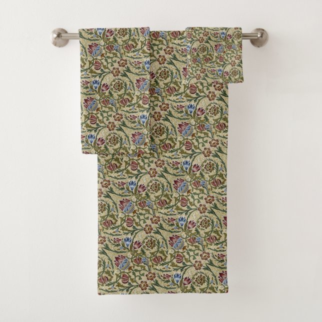 Vintage William Morris Pink Blue Brocade (En situation)