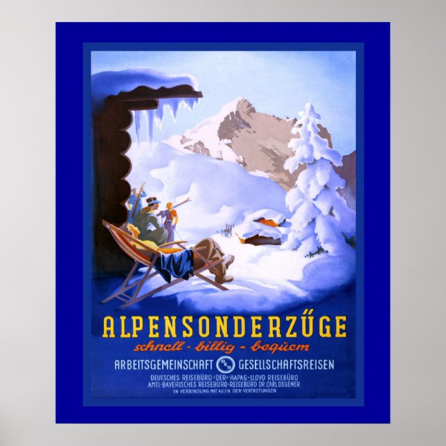 Vintage winter sports poster (Devant)