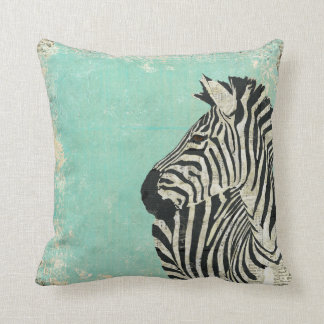 Vintage Zebra Blue MoJo Coussin