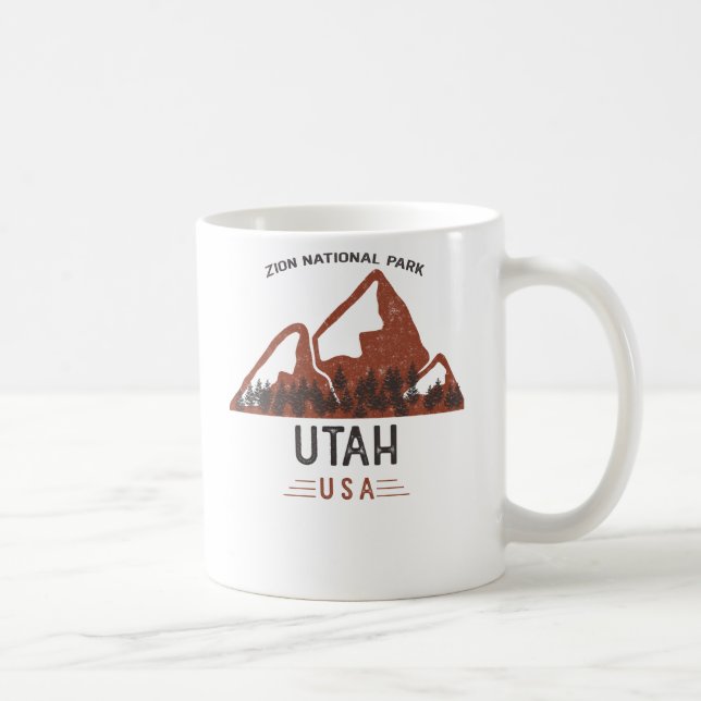 Vintage Zion National Park Utah Coffee Mug (Droite)