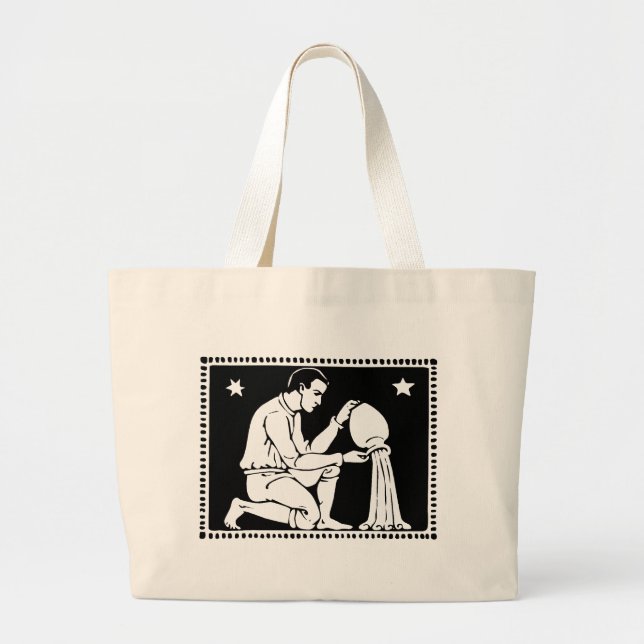 Vintage Zodiac Image Aquarius Sac fourre - tout (Devant)