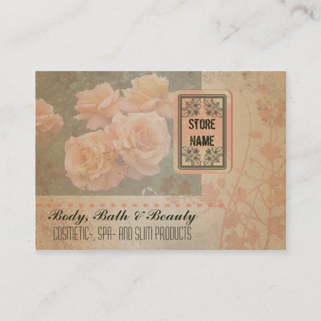 VintageFlowerGrunge - carte de visite (Devant)