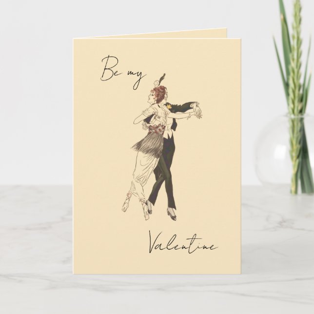 Vintages amoureux danser Carte Saint Valentin (Devant)